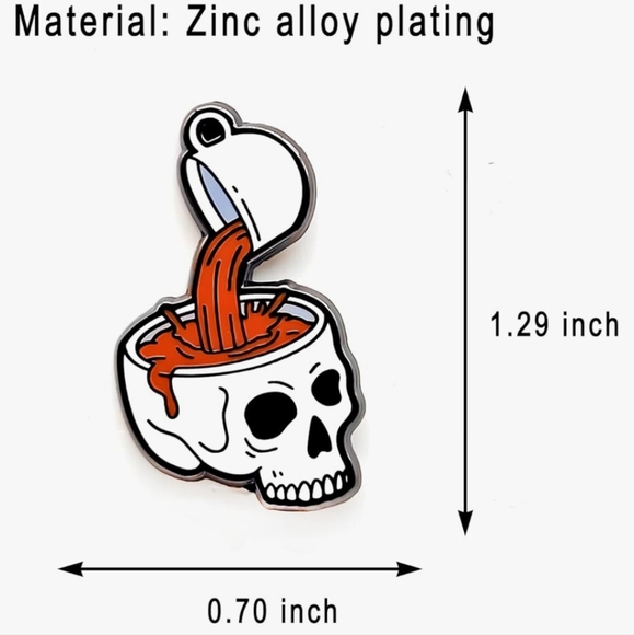 Drink More Coffee For Your Brain - Fun Series - Enamel Lapel Pin - Plated Badge - Picture 6 of 6